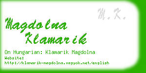 magdolna klamarik business card